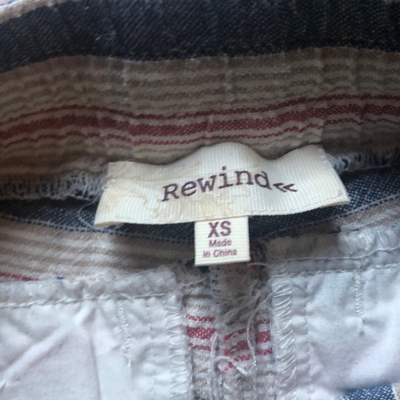 Boho Linen White Red Blue Shorts Tassels Sz. XS - Picture 4 of 7